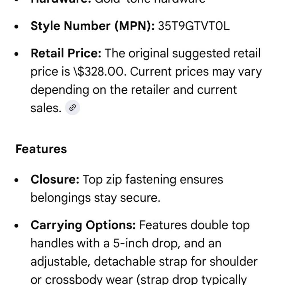 Michael Kors (Jet Set Collection) Convertible Tote Bag - Picture 6 of 7